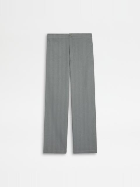 Tod's PANTS IN LINEN AND SILK WITH DRAWSTRING