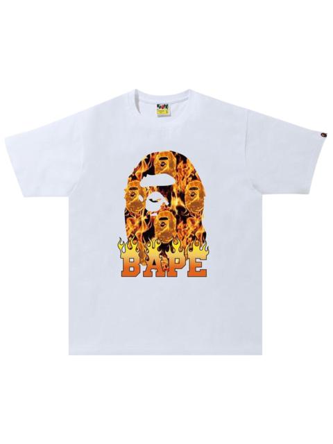 BAPE Bape Ape Head Flame Tee White/Orange 'White/Orange'