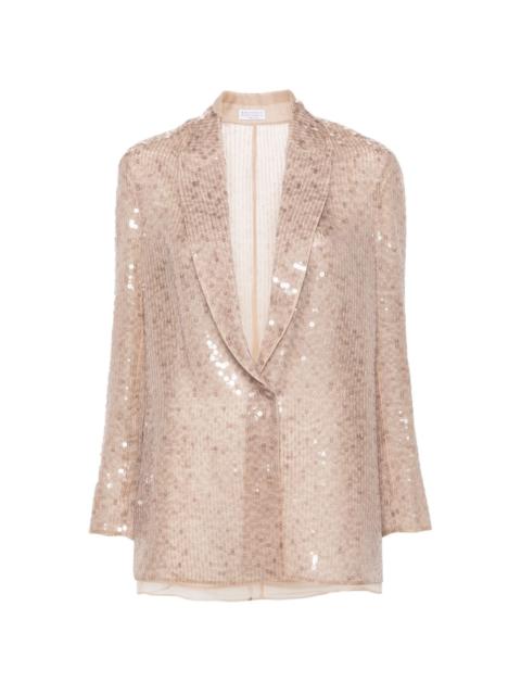 single-breasted sequin blazer