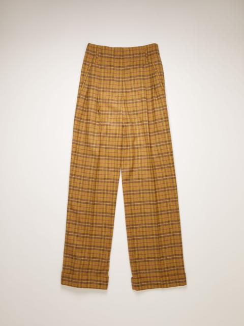 Acne Studios Wide-leg checked trousers yellow/beige