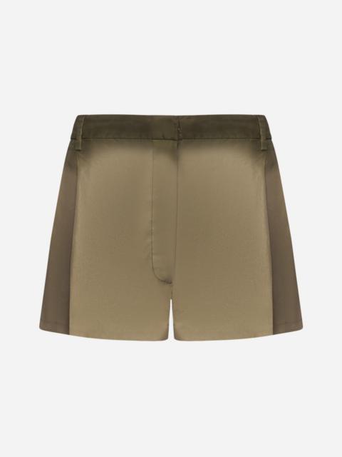 ショーツ PRADA SAGE GREEN SILK SHORTS Prada Prada Woman Sage Green Silk Shorts | luosophy | REVERSIBLE