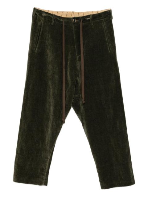 UMA WANG velvet drop-crotch trousers