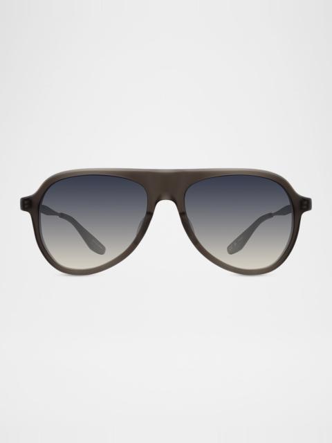 BARTON PERREIRA Men's Vedretta Acetate Aviator Sunglasses