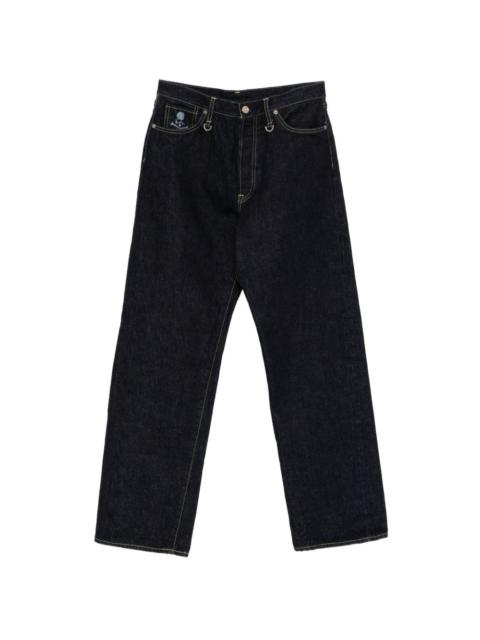 mastermind JAPAN logo-print wide-leg jeans