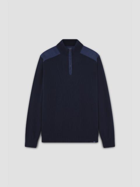 Paul & Shark SWEATER IN FRESH COTTON WITH CONTRASTING LINEN DETAILS