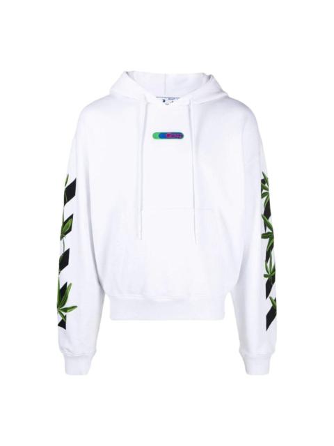 Men's OFF-WHITE Logo Printing Solid Color Long Sleeves White OMBB037S22FLE0100155