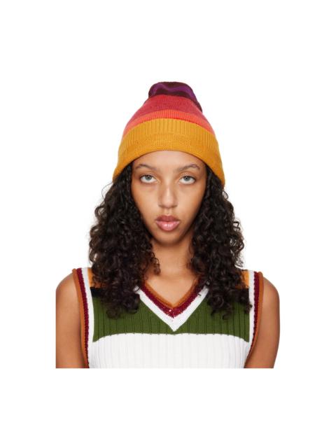 WALES BONNER Multicolor Striped Beanie