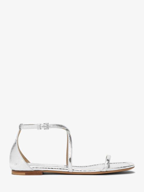 MICHAEL KORS COLLECTION Polly Metallic Python Embossed Leather Sandal