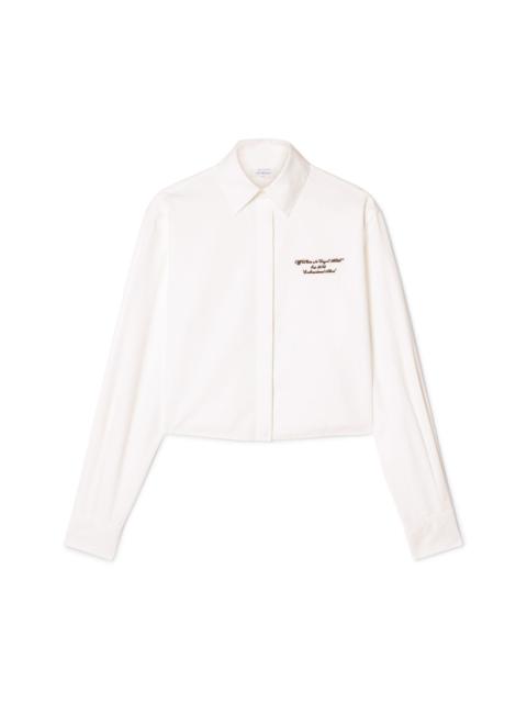 Off-White White Poplin Boxy Long-sleeved Shirt