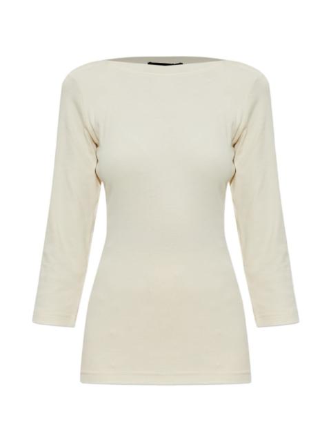 FABIANA FILIPPI three-quarter sleeve boat-neck top