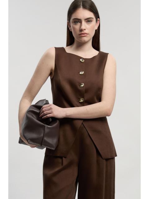 KAREN MILLEN Tailored Linen Statement Button Front Waistcoat