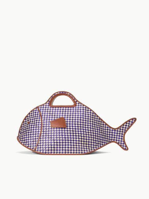 STAUD STAUD CLEO FISH BASKET TOTE COCONUT CHECK