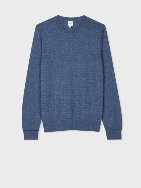 Light Blue Cotton-Linen Textured Sweater