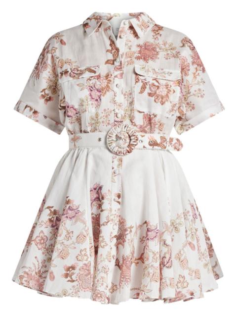 HEMANT & NANDITA Diza floral belted mini dress