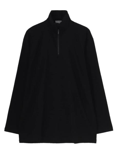 Yohji Yamamoto Padded Collar Half Zip Long Sleeve Hoodie