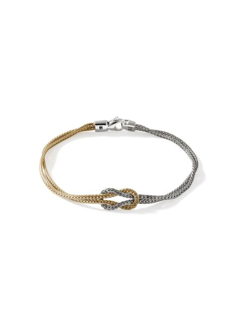 JOHN HARDY Love Knot Bracelet, Gold, Silver, 3.6MM