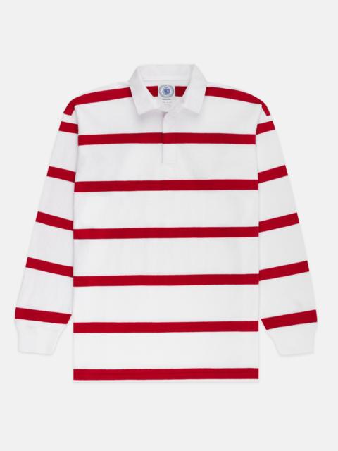 J. PRESS MADE-IN-USA RED BAR STRIPE COTTON RUGBY