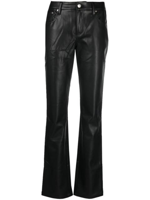 faux-leather straight-leg trousers