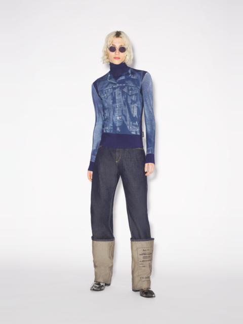 THE BLUE DENIM TROMPE L’OEIL TOP