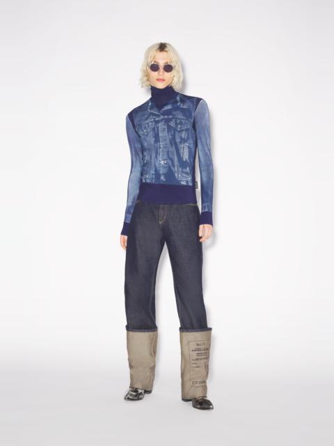 THE BLUE DENIM TROMPE L’OEIL TOP