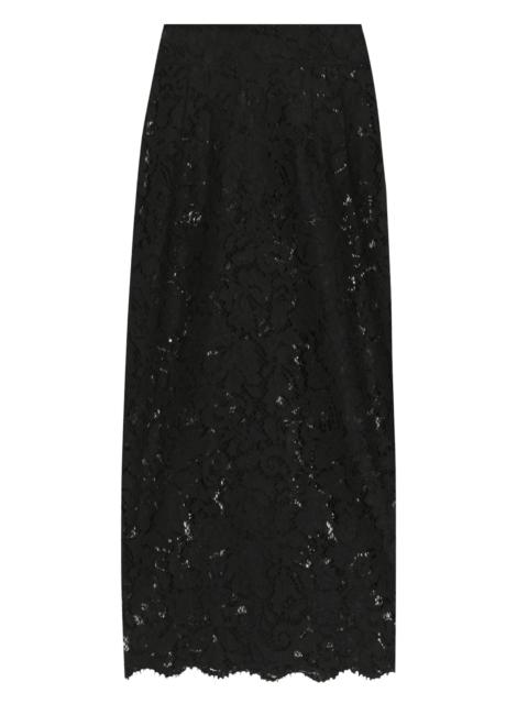 Dolce & Gabbana Women's Lace Midi-Skirt - Nero