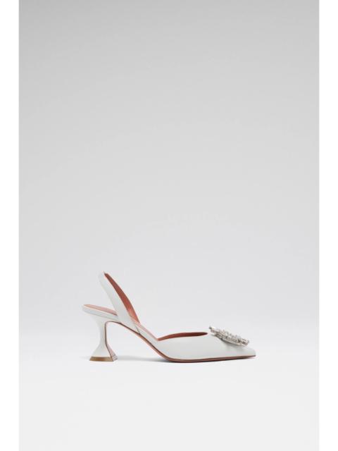 Amina Muaddi BEGUM SLING 70 WHITE NAPPA