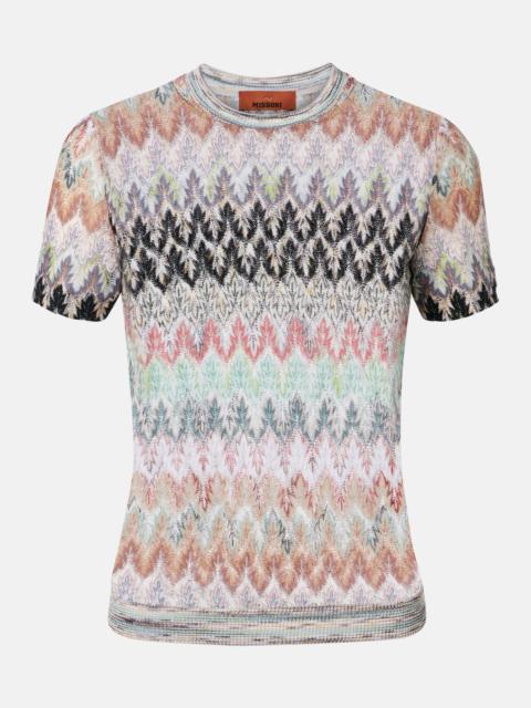 Zigzag lamé T-shirt