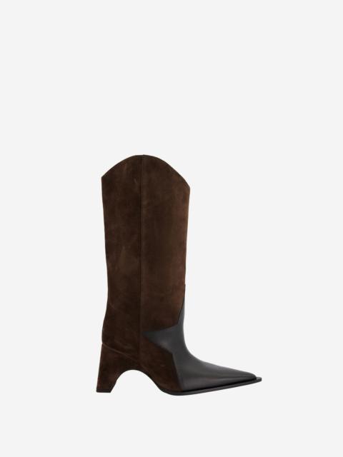 COPERNI Suede Star Cut-Out Bridge Cowboy Boot