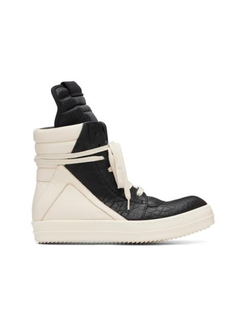 Rick Owens Black & Off-White Tower Geobasket Sneakers