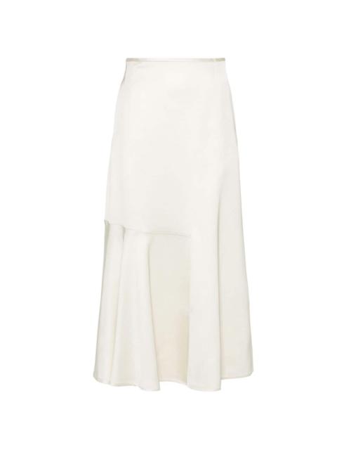 high-waisted panelled midi skirt