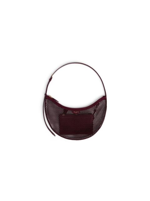 Alaïa ONE PIECE DEMI LUNE BAG IN FISHNET AND SUEDE