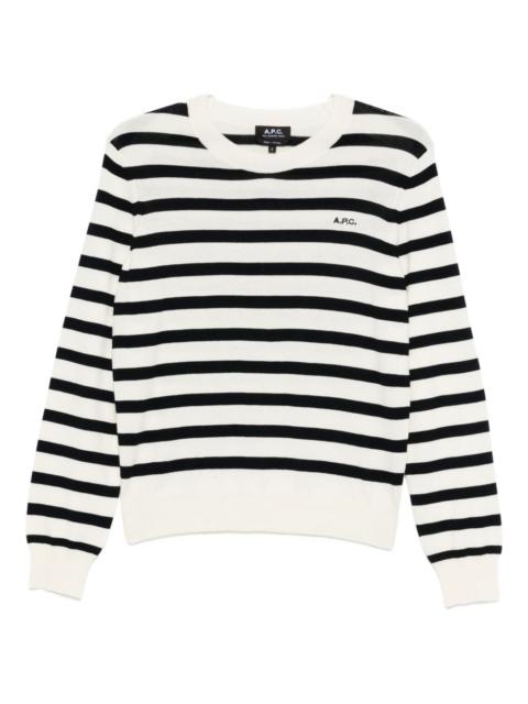 A.P.C. Josepha striped crew-neck jumper