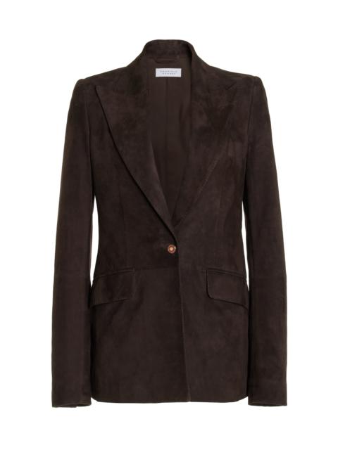 GABRIELA HEARST Leiva Blazer in Dark Chocolate Suede
