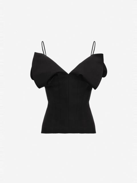 MAGDA BUTRYM V-neck corset top in black