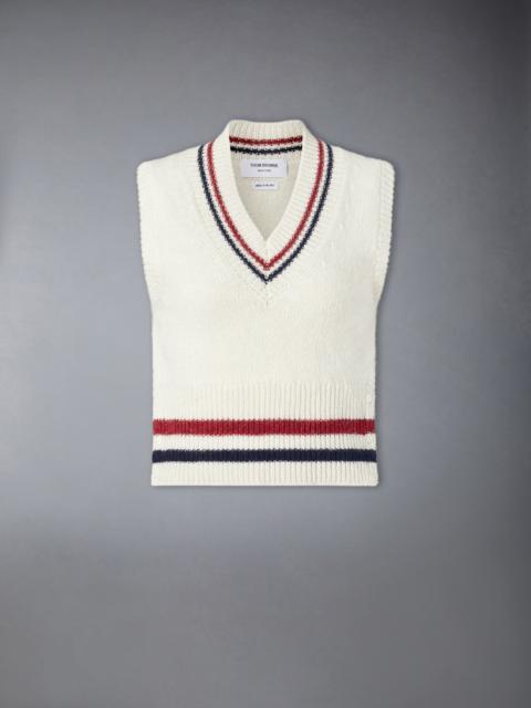Thom Browne DONEGAL RWB STRIPE HECTOR POINTELLE VEST