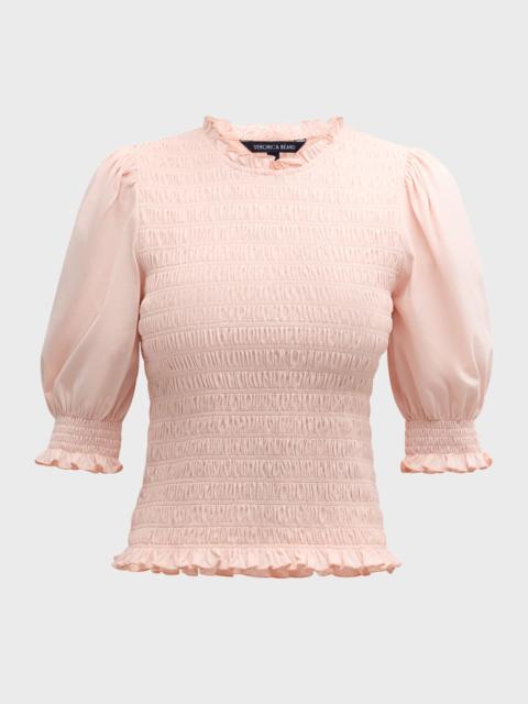 Langston Smocked Short-Sleeve Top