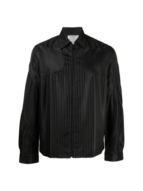 stripe-print  shirt jacket