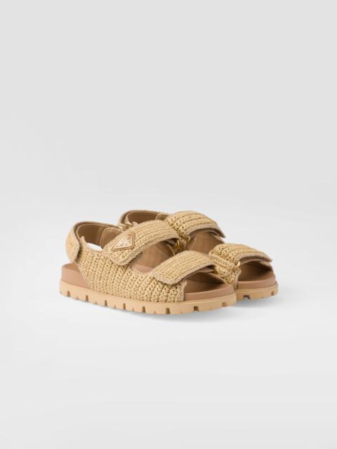Woven fabric sandals