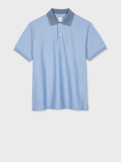 Light Blue Cotton Jacquard Polo Shirt