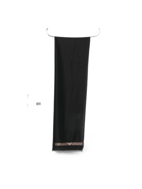 EMPORIO ARMANI Logo wool blend scarf