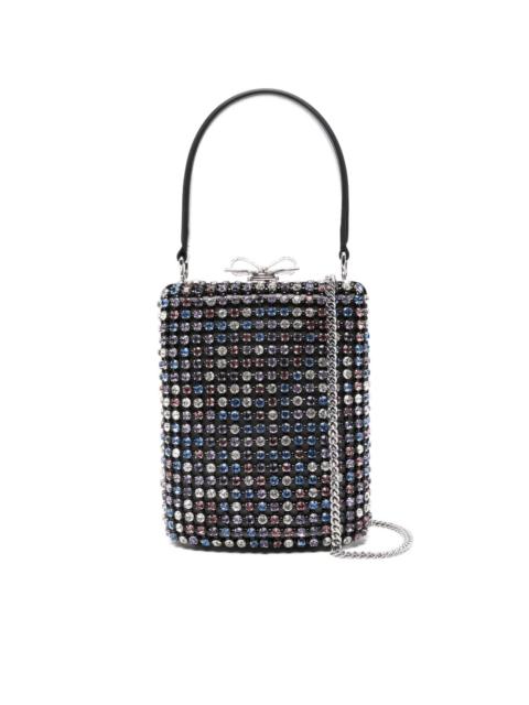 self-portrait crystal-embellished mini tote bag
