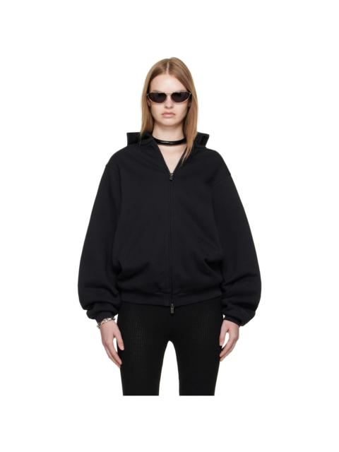 ESSENTIALS Black 90s Fleece Zip-Up Hoodie