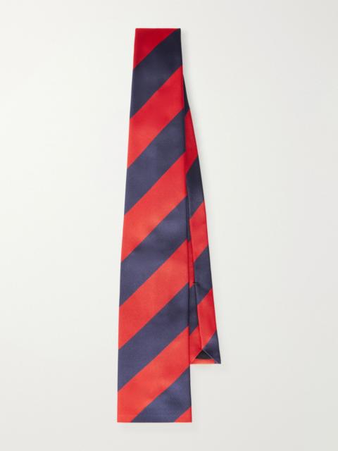 CELINE 8cm Striped Silk-Twill Tie Red