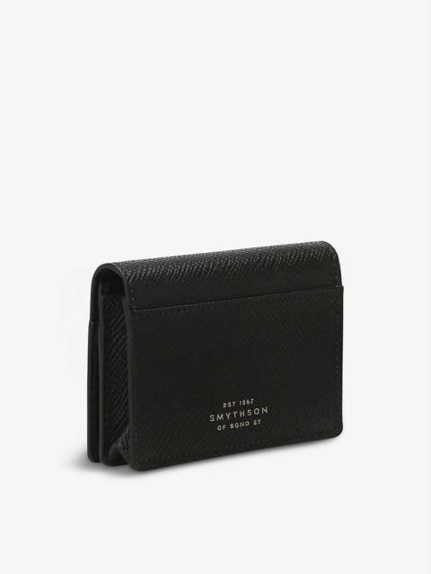 Smythson Panama folded leather card case