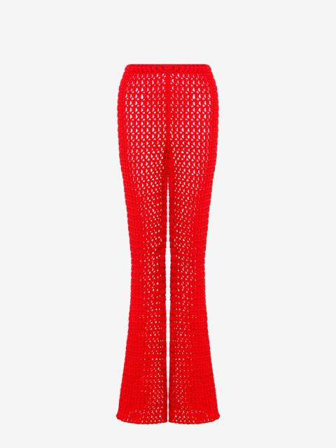 Moschino CROCHET EFFECT COTTON RIBBON TROUSERS