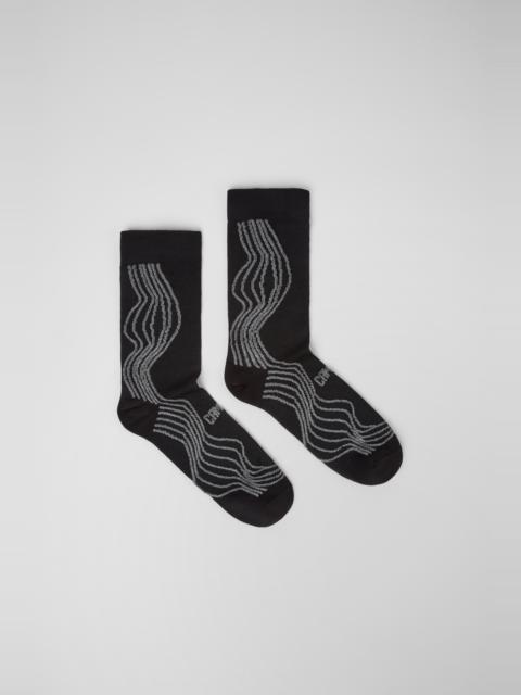 CAMPER Socks Black-gray organic cotton socks.
