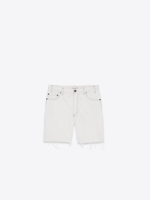 SAINT LAURENT baggy shorts in grey off-white denim