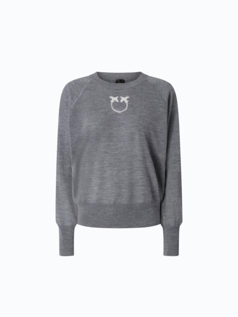 PINKO SWEATER WITH LOVE BIRDS LOGO