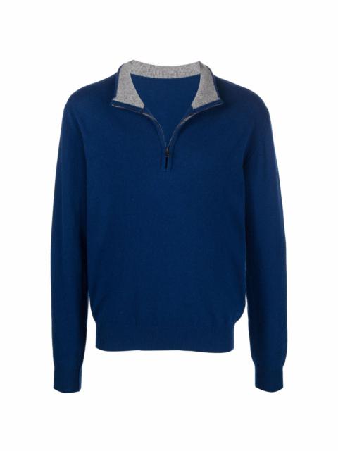In and Out quarter-zip wool jumper