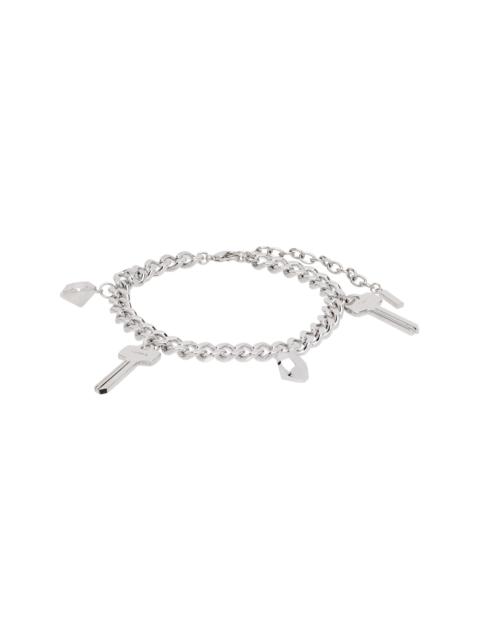 We11done Silver Key Charm Chain Bracelet